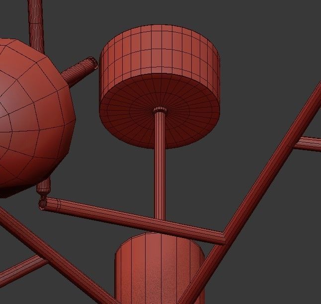 Arteriors modern chandelier with glass balls 3D model_4