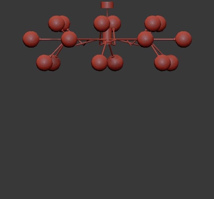 Arteriors modern chandelier with glass balls 3D model_1