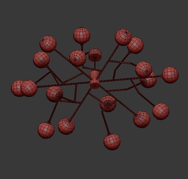 Arteriors modern chandelier with glass balls 3D model_3