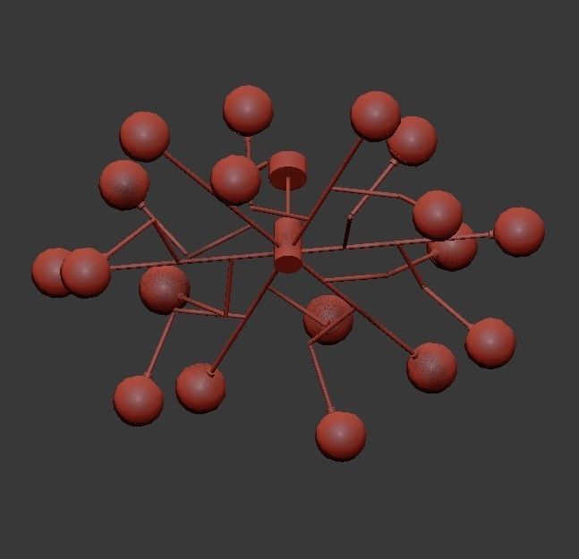 Arteriors modern chandelier with glass balls 3D model_2