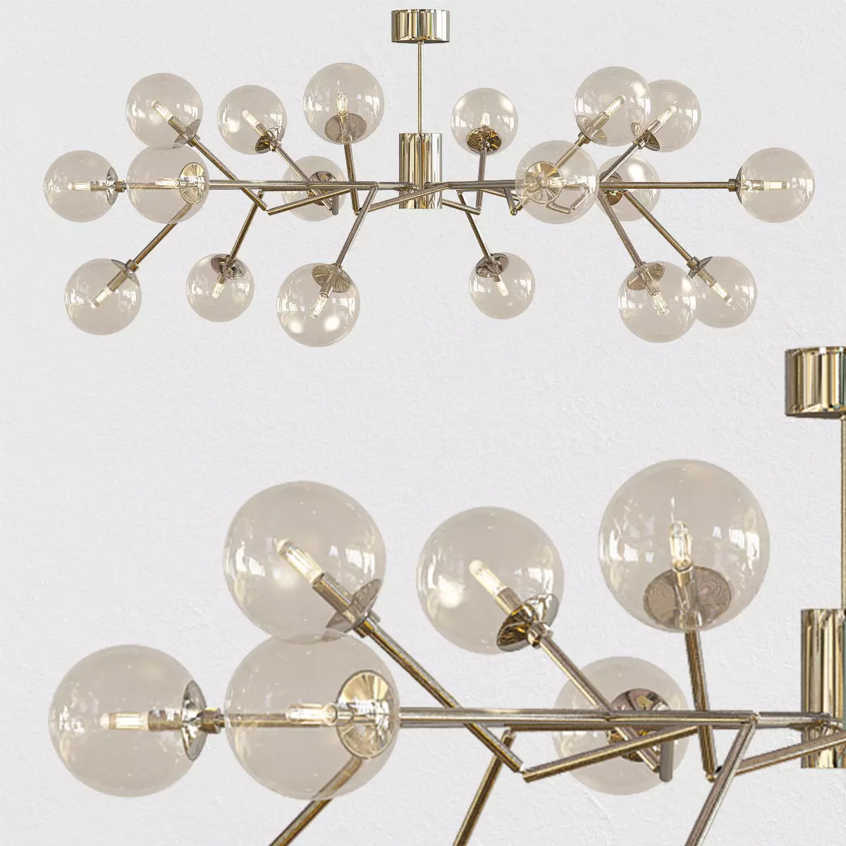 Arteriors modern chandelier with glass balls 3D model_0