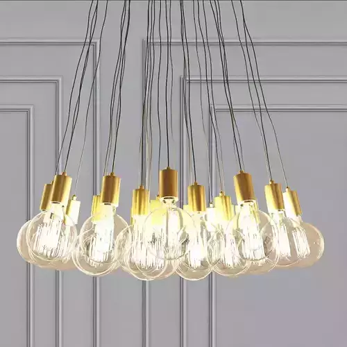 Vesoi chandelier with balls hanging from it