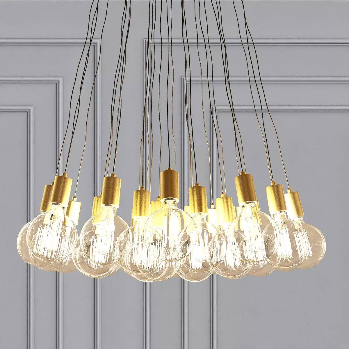 Vesoi chandelier with balls hanging from it 3D model