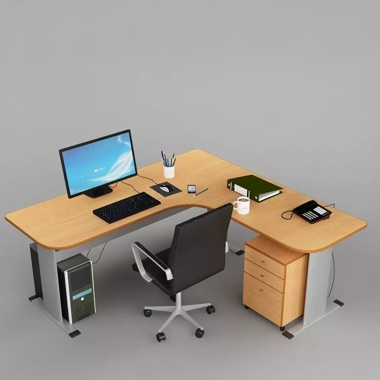 Desk Office 03 3D model_0