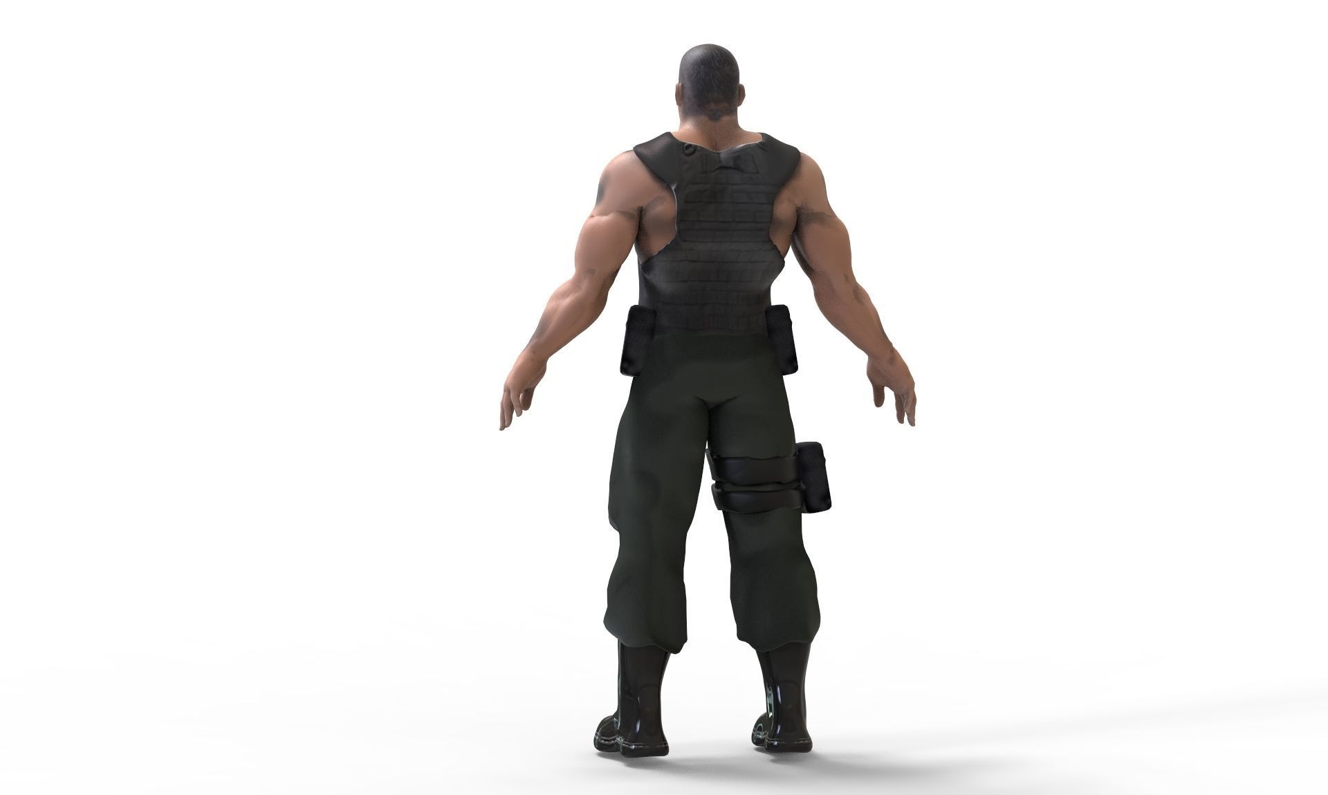 Commando soldier Low-poly 3D model_2