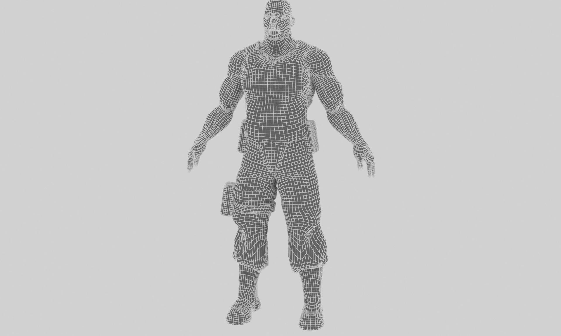 Commando soldier Low-poly 3D model_7