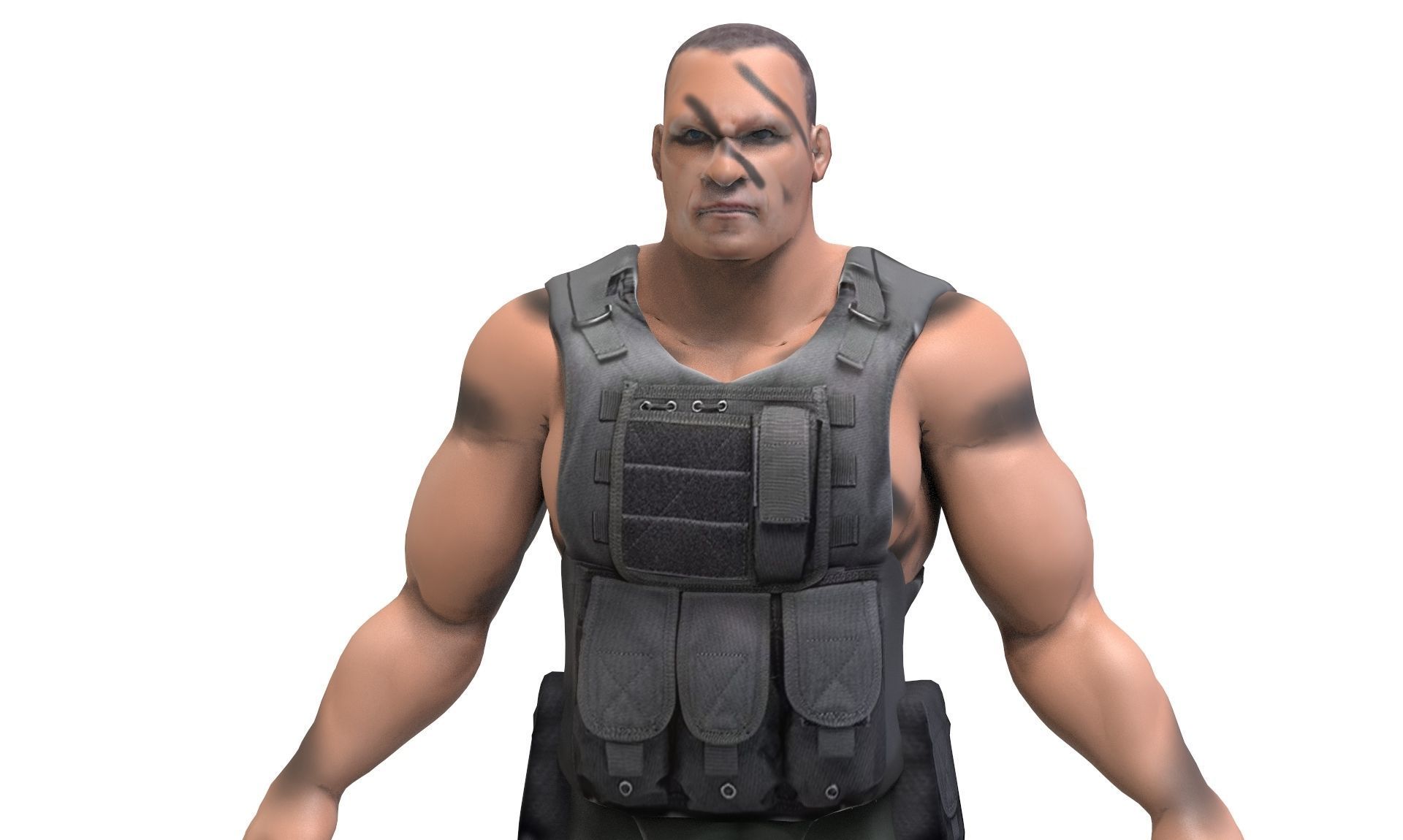 Commando soldier Low-poly 3D model_6