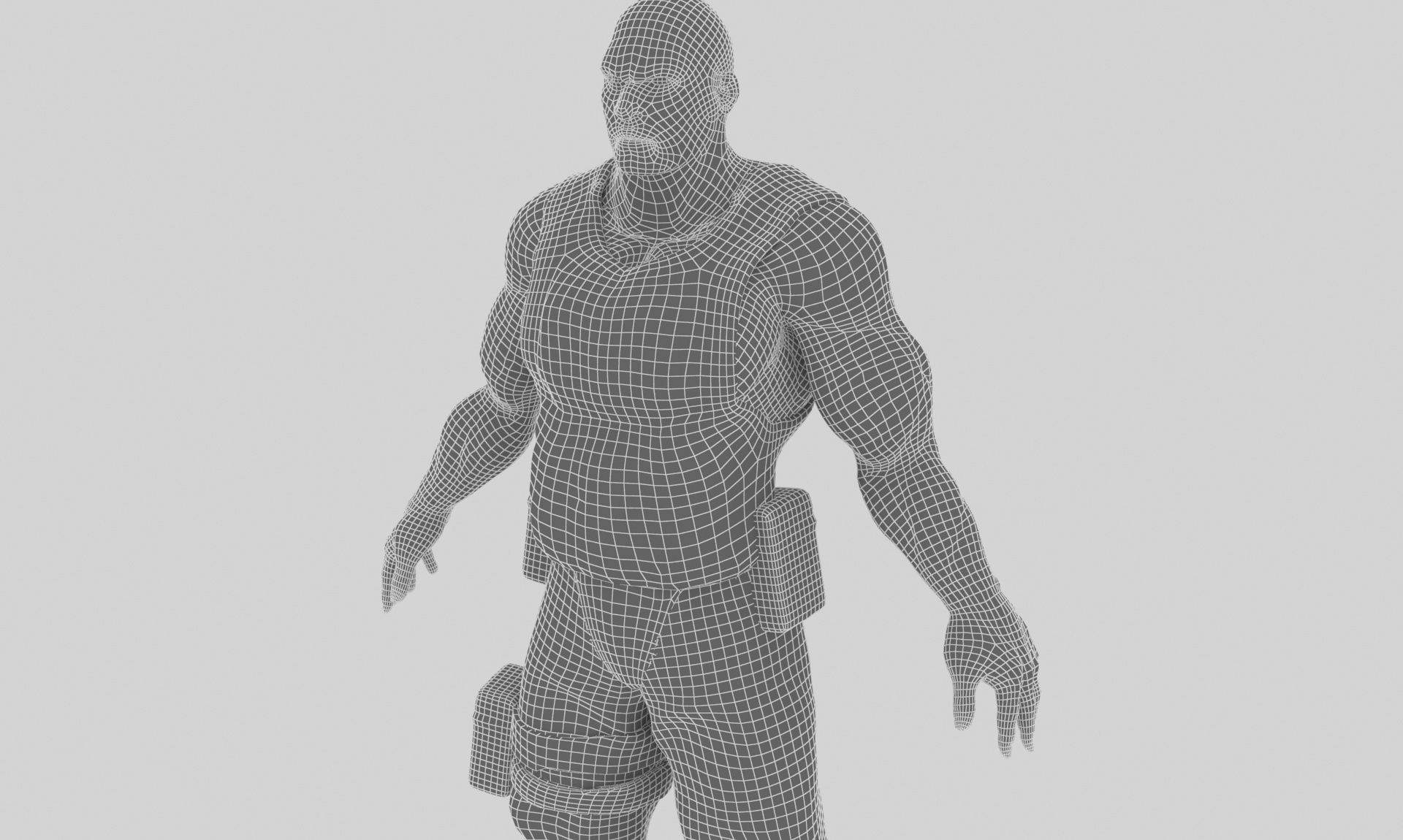 Commando soldier Low-poly 3D model_8