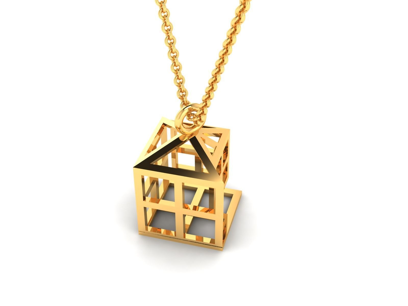 Cube pendant 3dm render detail 3D print model_4