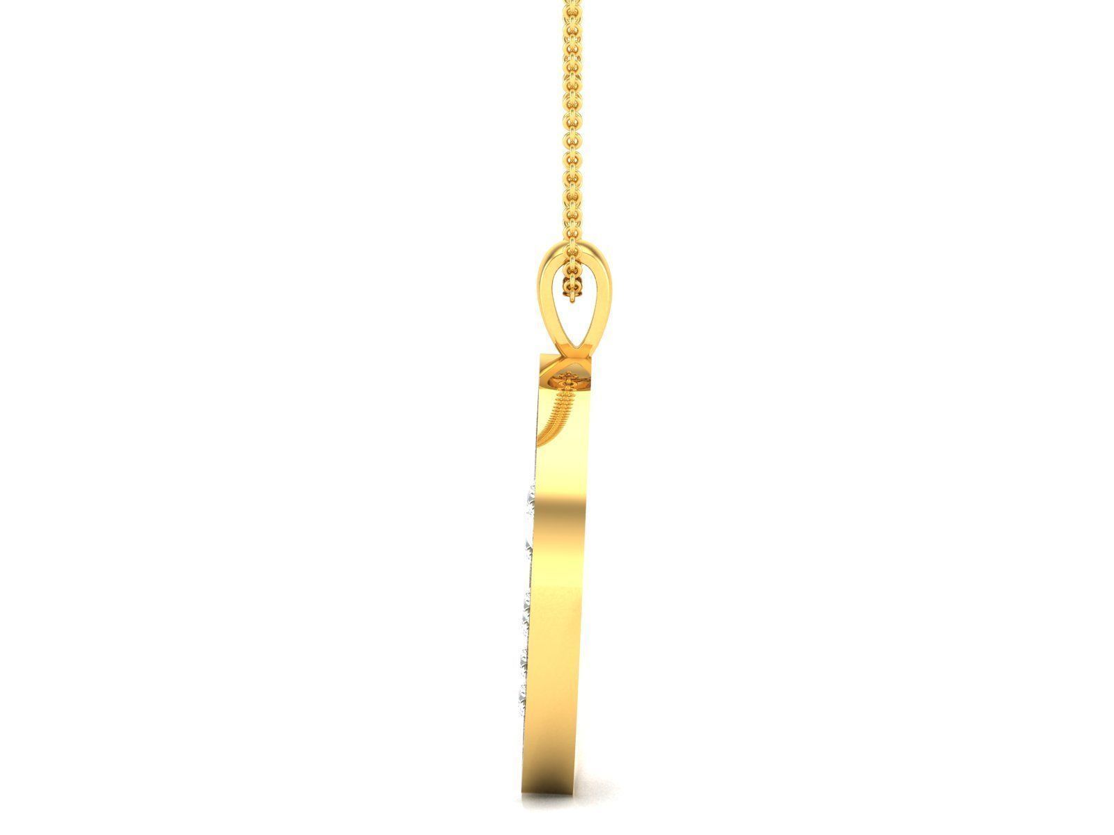 Women flower pendant 3dm render detail 3D print model_3