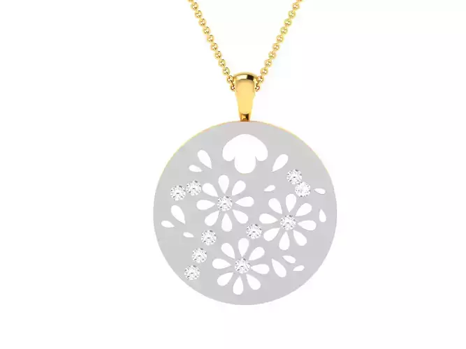 Women flower pendant 3dm render detail