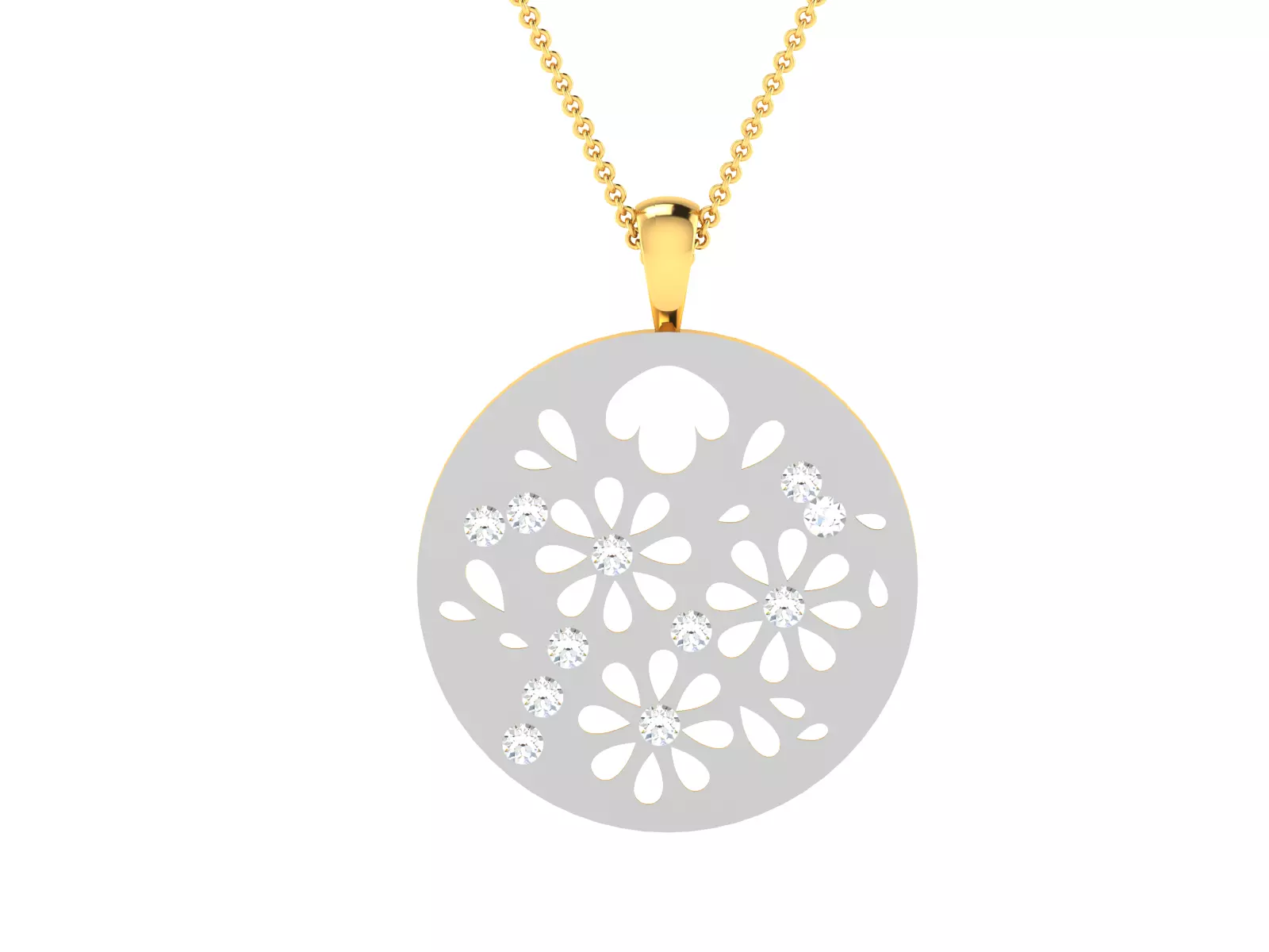 Women flower pendant 3dm render detail 3D print model_0