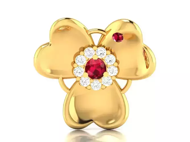 Women Flower Pendant 3dm render detail