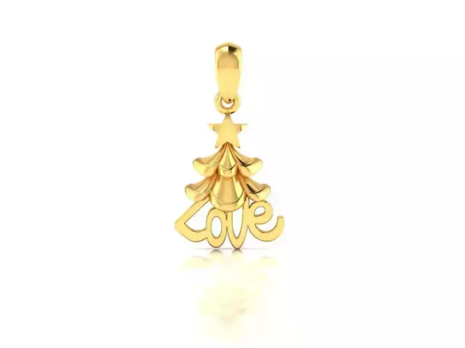 Women Christmas Love pendant 3dm render detail