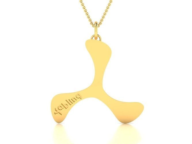 Boom-rang Bling pendant 3dm render detail 3D print model