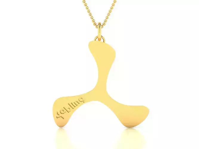 Boom-rang Bling pendant 3dm render detail