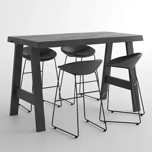 Montis Doble Table and MIck Bar Stool Small