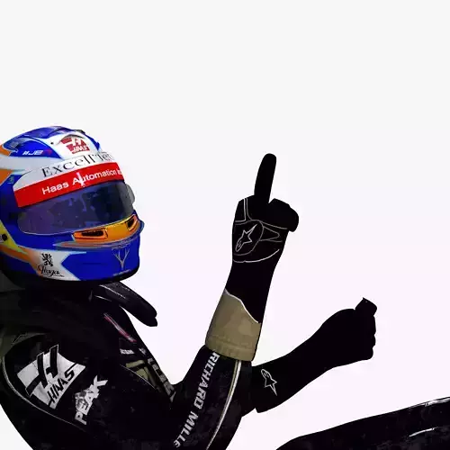 Romain Grosjean 2019 Low-poly 3D model