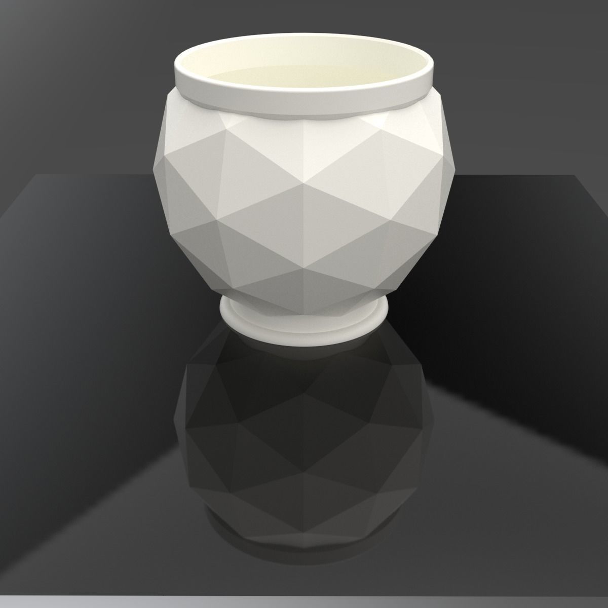 Decorative Triangulated Container Pot for Succulents V1 3D print model_1