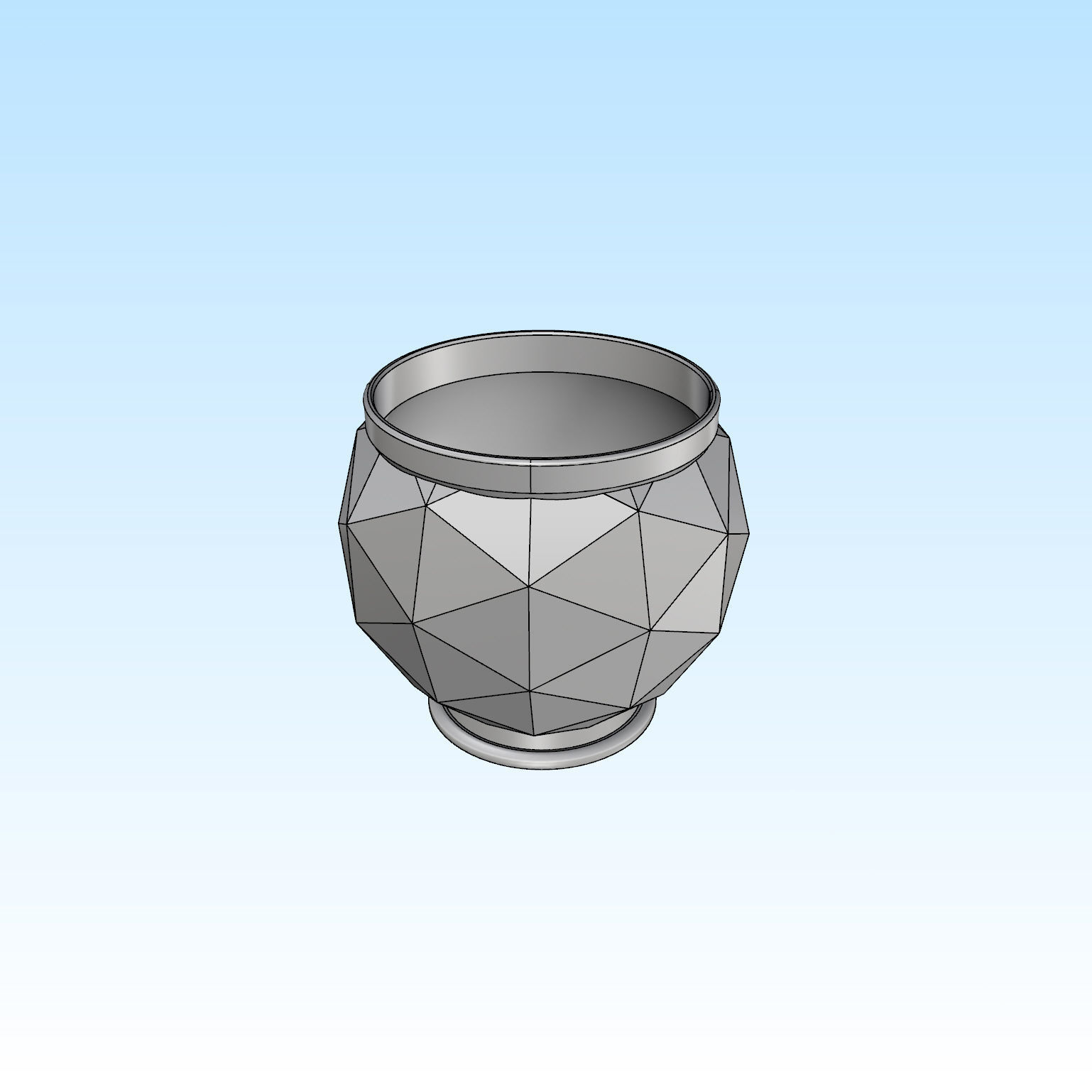 Decorative Triangulated Container Pot for Succulents V1 3D print model_16