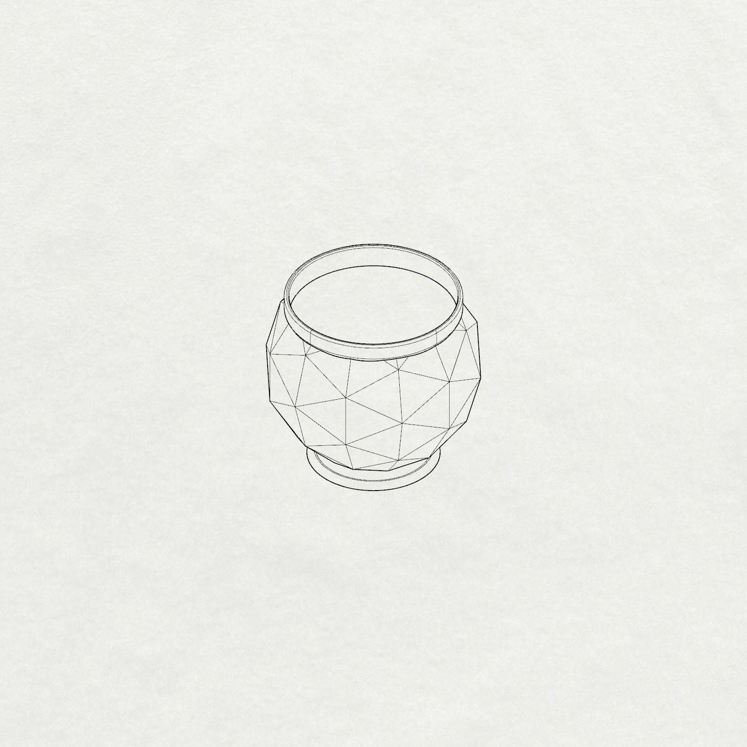 Decorative Triangulated Container Pot for Succulents V1 3D print model_12