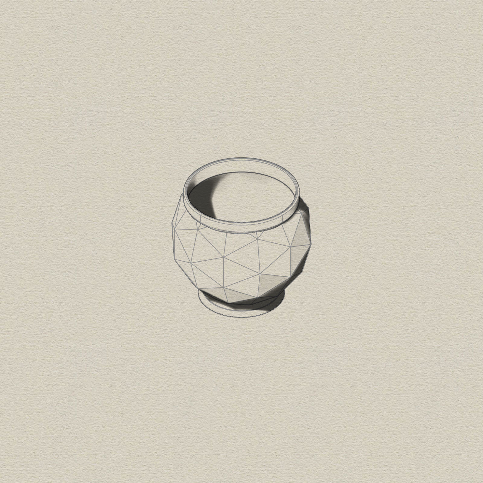 Decorative Triangulated Container Pot for Succulents V1 3D print model_11