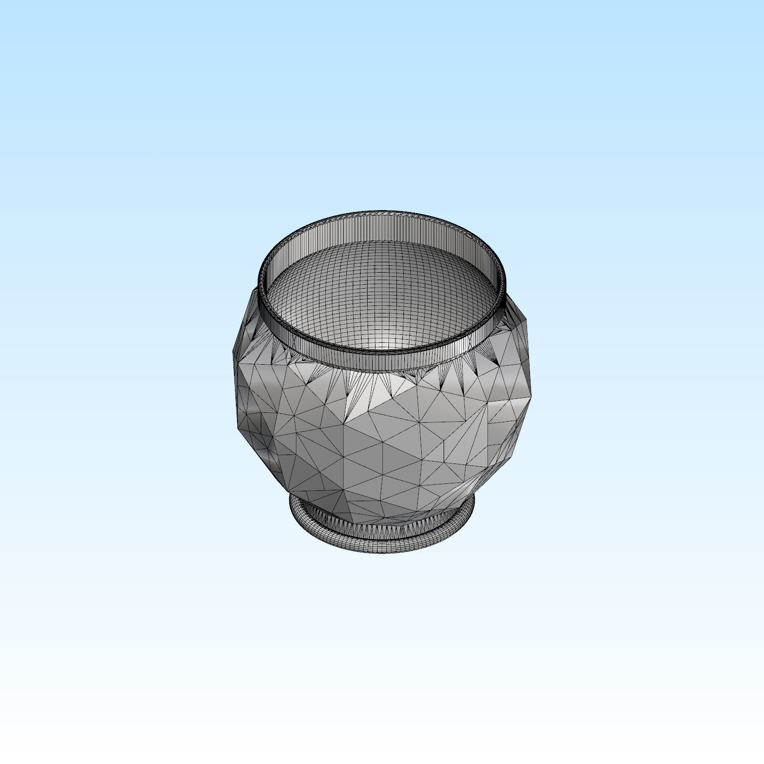 Decorative Triangulated Container Pot for Succulents V1 3D print model_13