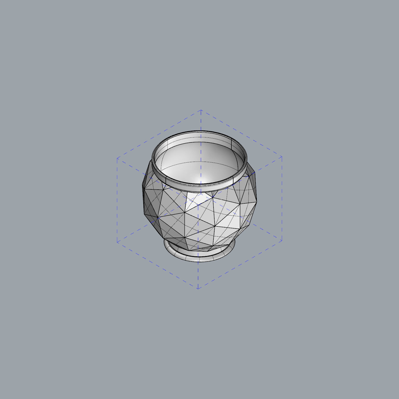 Decorative Triangulated Container Pot for Succulents V1 3D print model_9