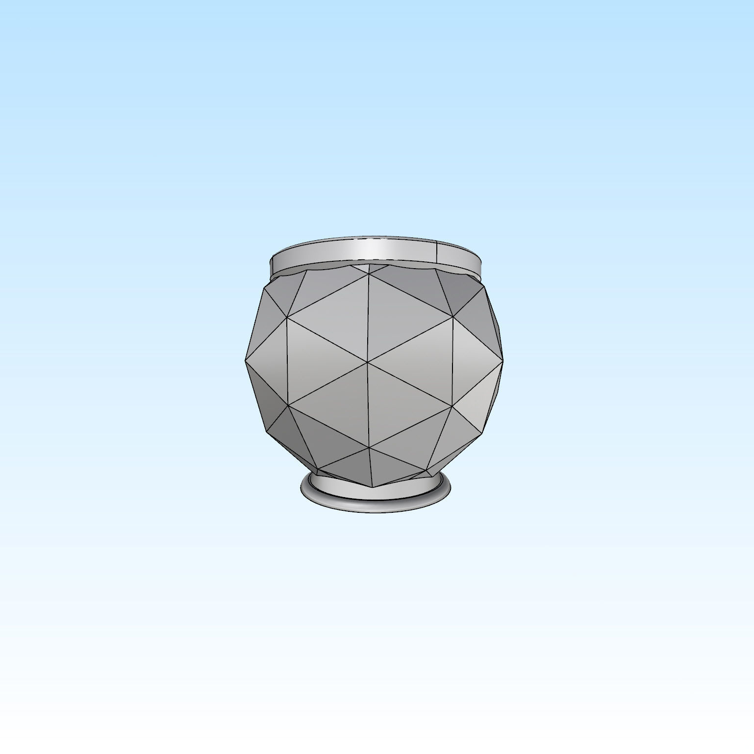 Decorative Triangulated Container Pot for Succulents V1 3D print model_14
