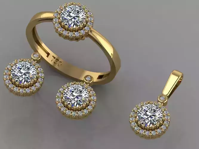 GC GOLD M0065- Diamond gold  set 