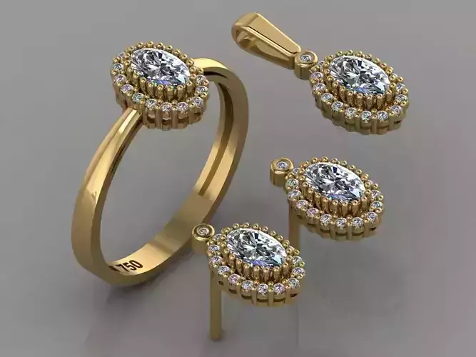 GC GOLD M0066- Diamond gold set 
