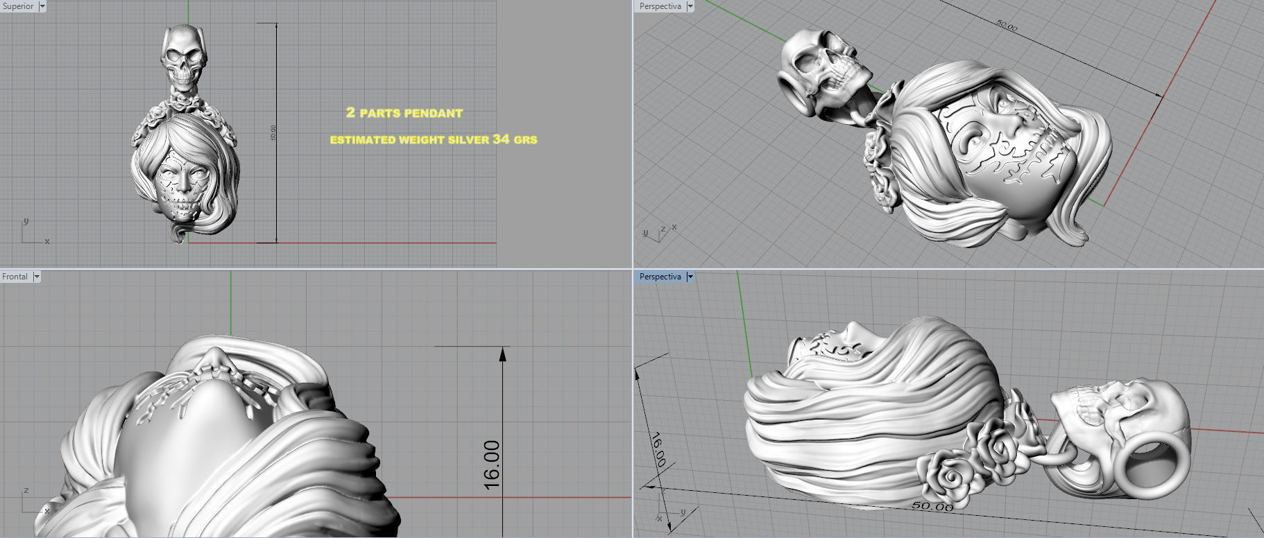 Halloween pendant 3D print model_6