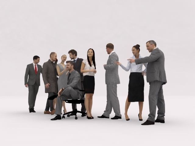 10x LOW POLY BUSINESS PEOPLE VOL01 CROWD Low-poly 3D model_2