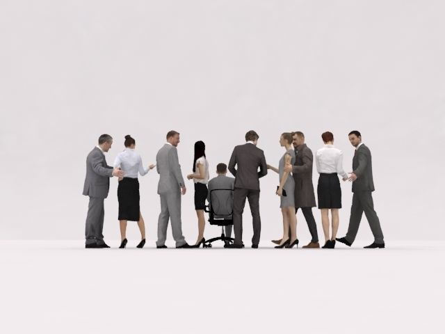 10x LOW POLY BUSINESS PEOPLE VOL01 CROWD Low-poly 3D model_5