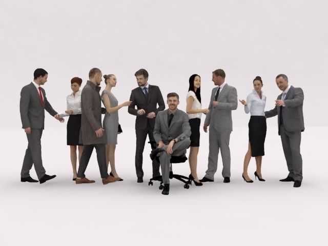 10x LOW POLY BUSINESS PEOPLE VOL01 CROWD Low-poly 3D model_1