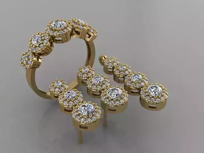 GC GOLD M0068- Diamond gold set 