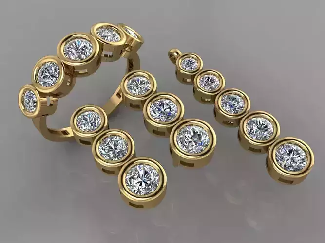 GC GOLD M0069- Diamond gold set 