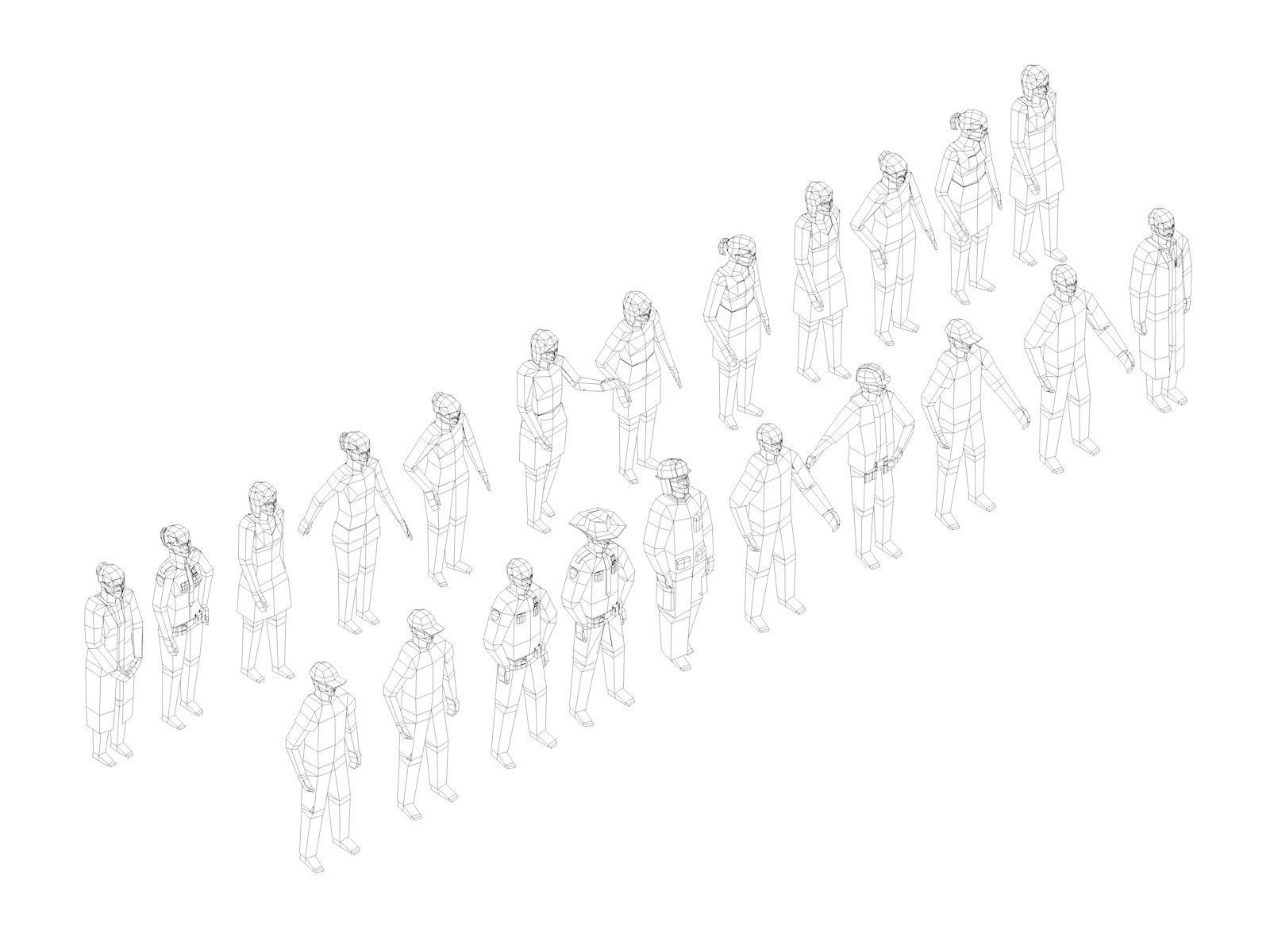 Cartoon Lowpoly Characters Megapack Low-poly 3D model_8