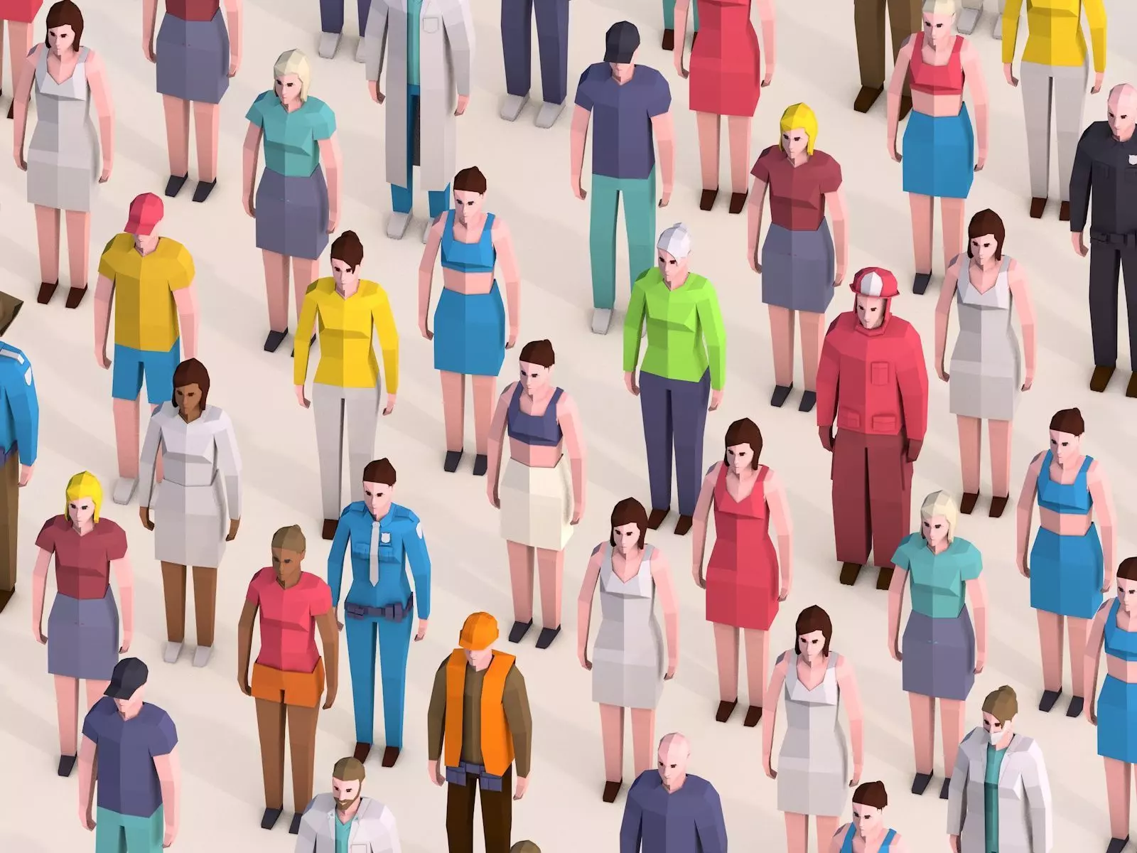 Cartoon Lowpoly Characters Megapack Low-poly 3D model_0