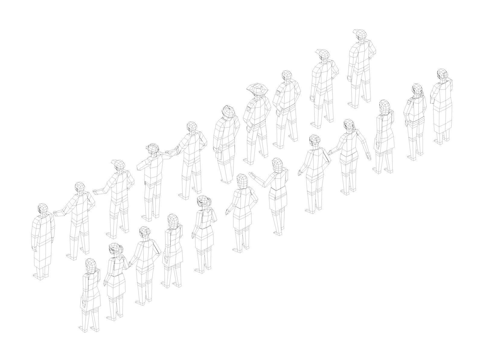 Cartoon Lowpoly Characters Megapack Low-poly 3D model_7