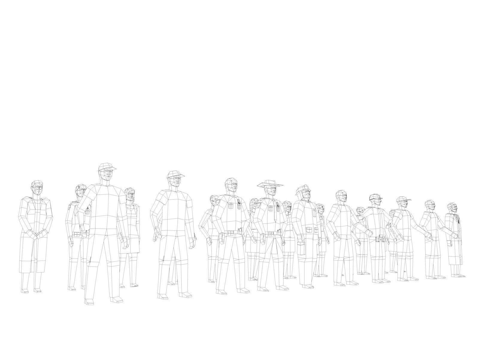 Cartoon Lowpoly Characters Megapack Low-poly 3D model_9