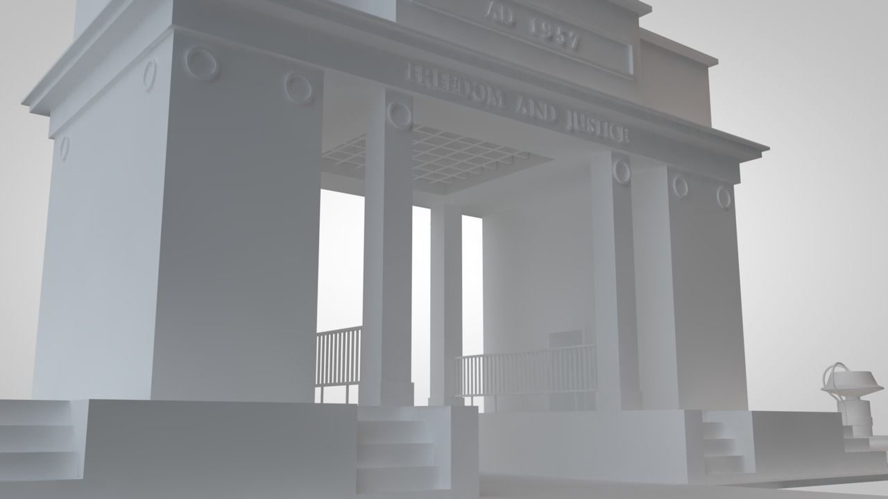 GHANA BLACK STAR SQUARE Low-poly 3D model_3