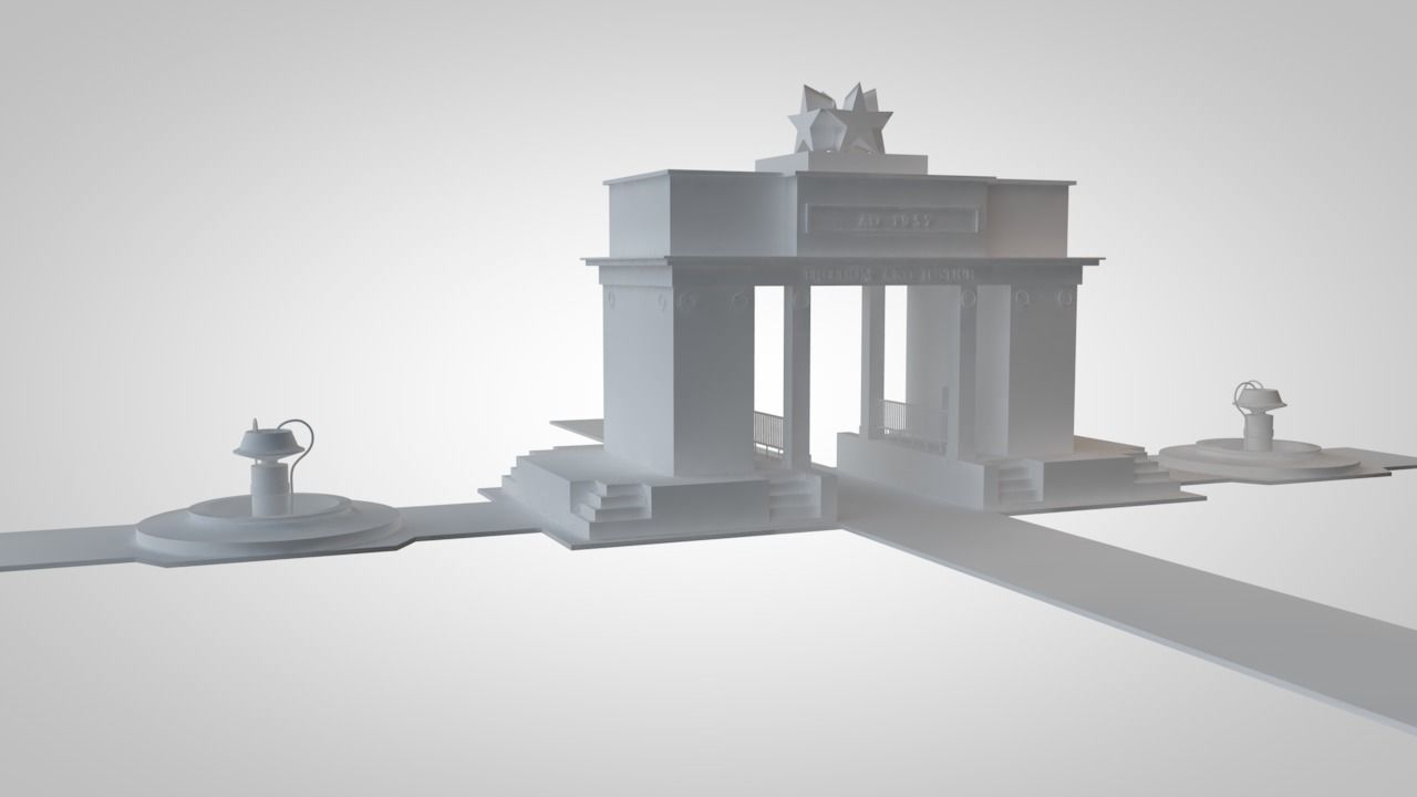 GHANA BLACK STAR SQUARE Low-poly 3D model_2
