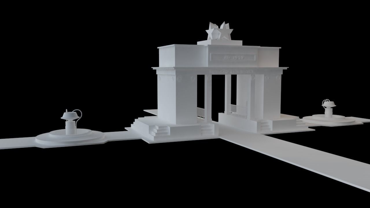 GHANA BLACK STAR SQUARE Low-poly 3D model_1