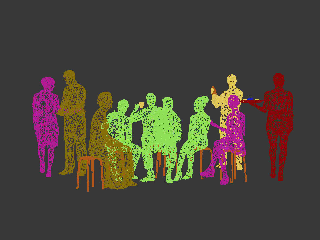 10x LOW POLY CAFE PEOPLE VOL01 CROWD Low-poly 3D model_8