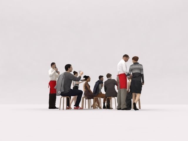 10x LOW POLY CAFE PEOPLE VOL01 CROWD Low-poly 3D model_6