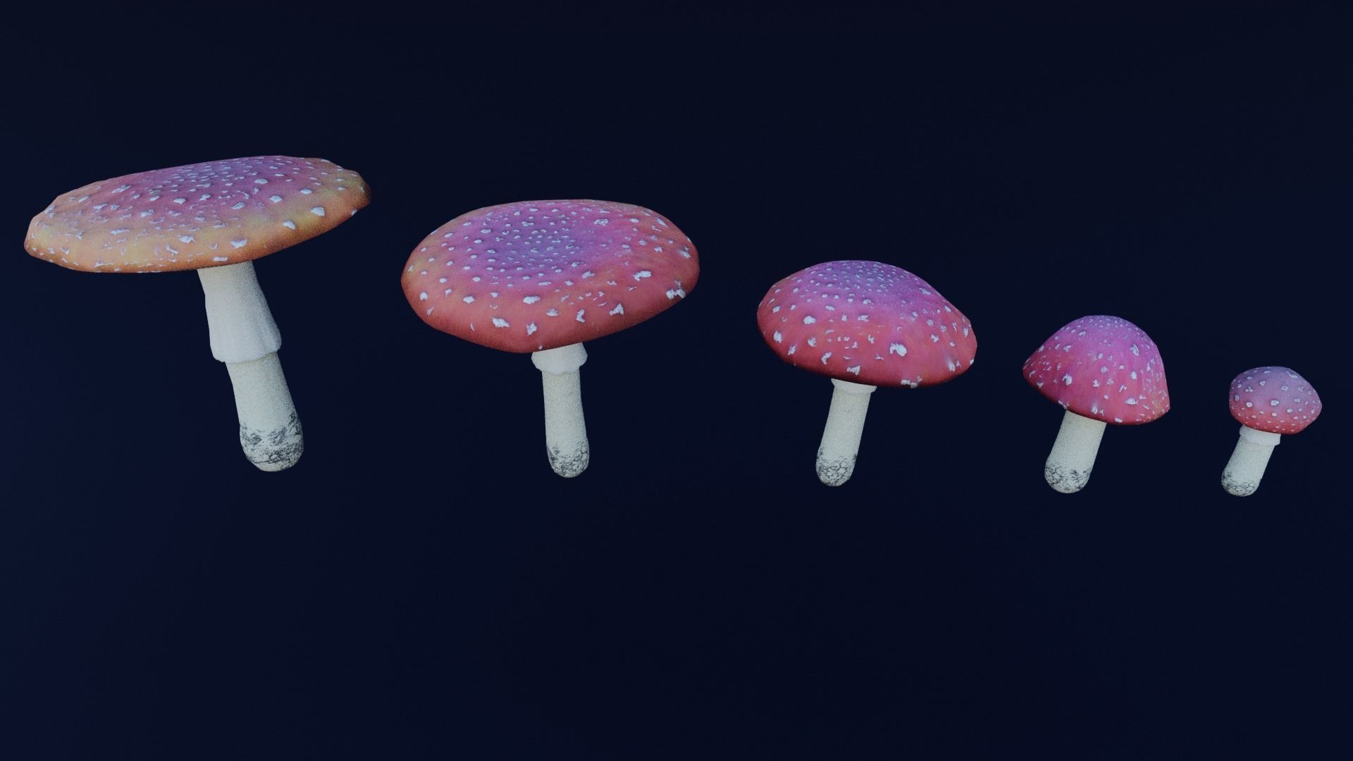 mushroom pack - fly agaric 3D model_2