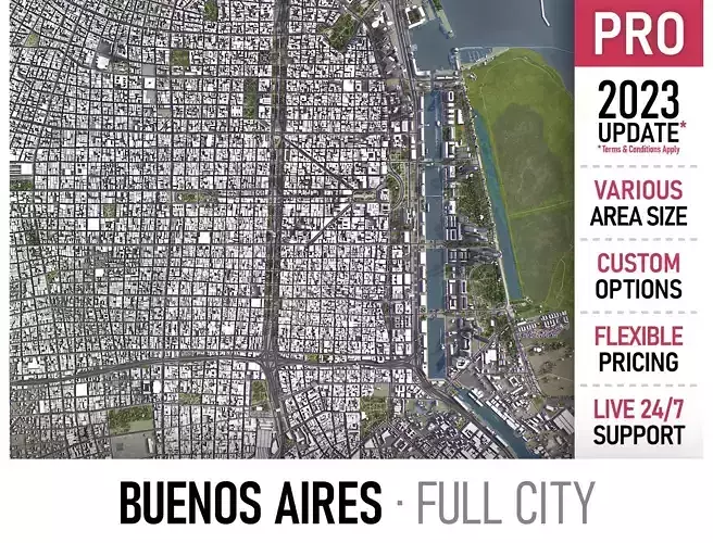 Buenos Aires Low-poly 3D model