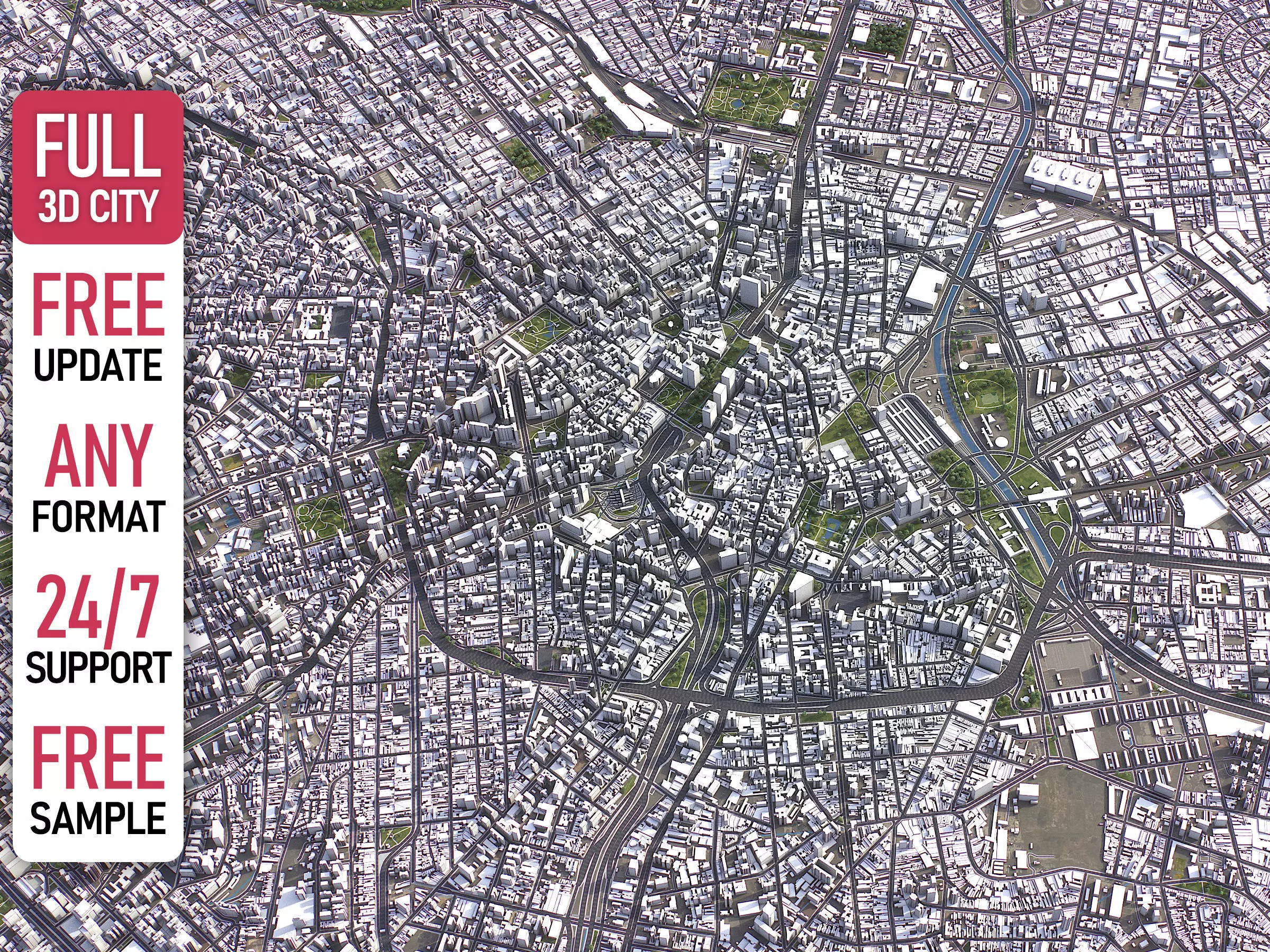 Sao Paulo - 3D City Model Low-poly 3D model_0