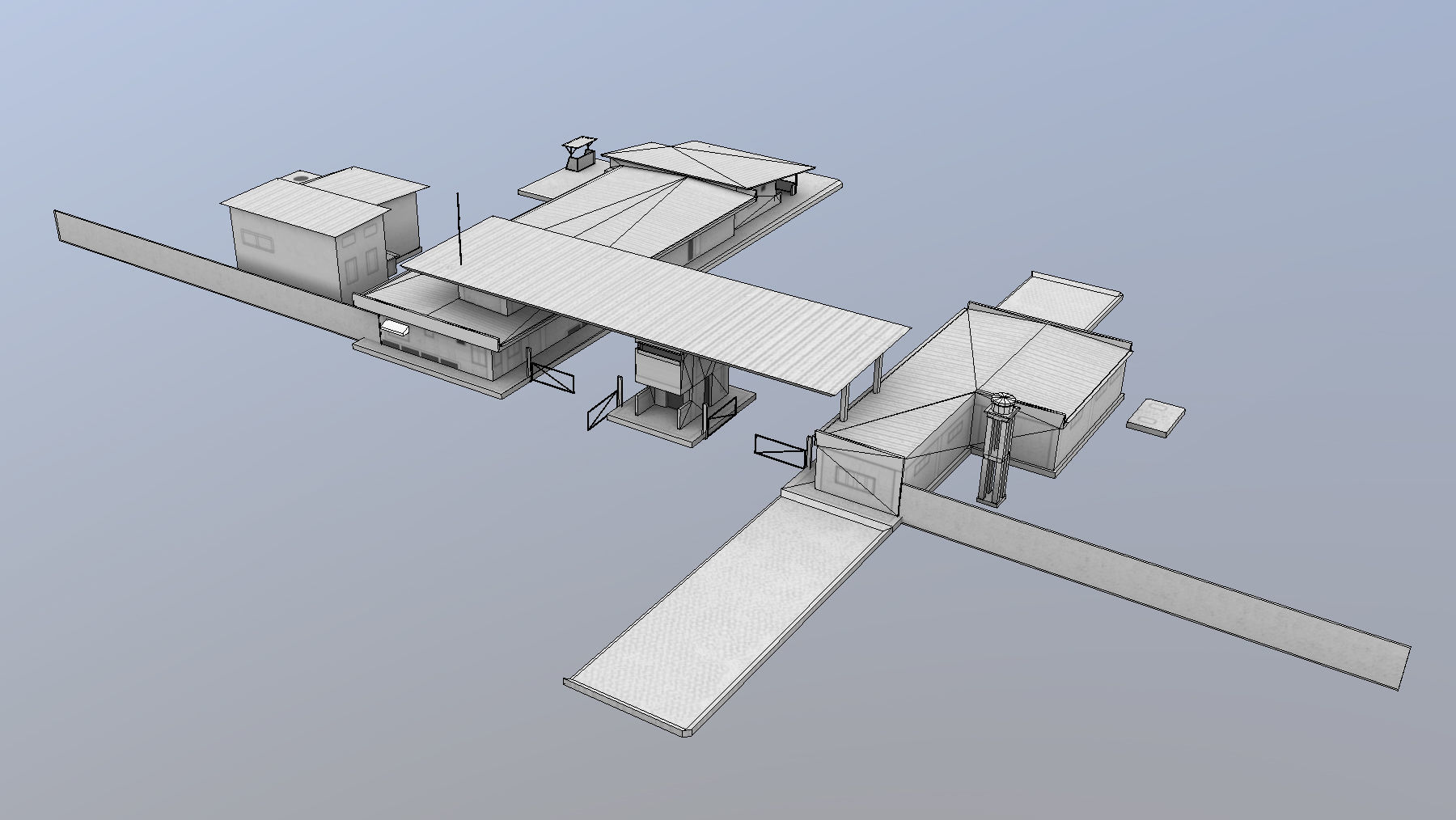 MilitaryBase PortoVelho RoadBlock Low-poly 3D model_15